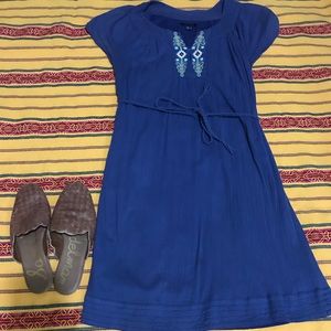 BLUE EMBROIDERED SUMMER DRESS